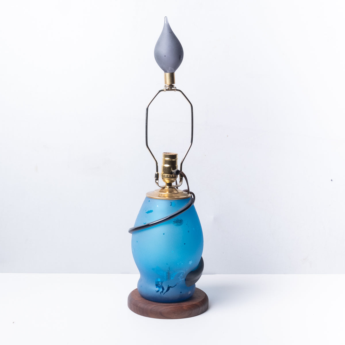 2615 Etched Celestial Lamp - Frosted Turquoise
