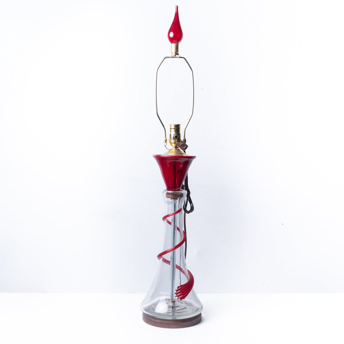 3715 Helix Lamp - Crystal with Ruby