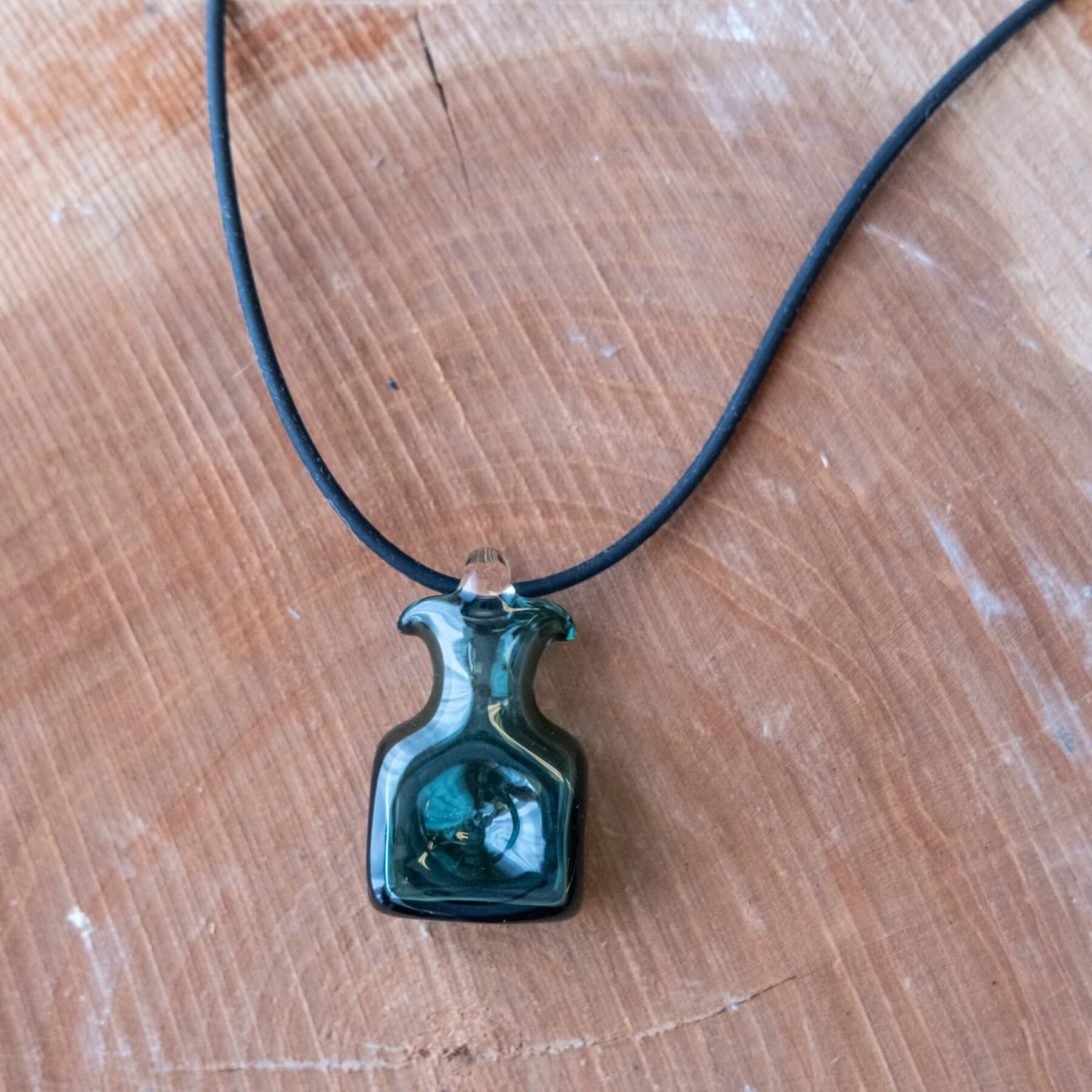 384 Water Bottle Necklace - Dark Green