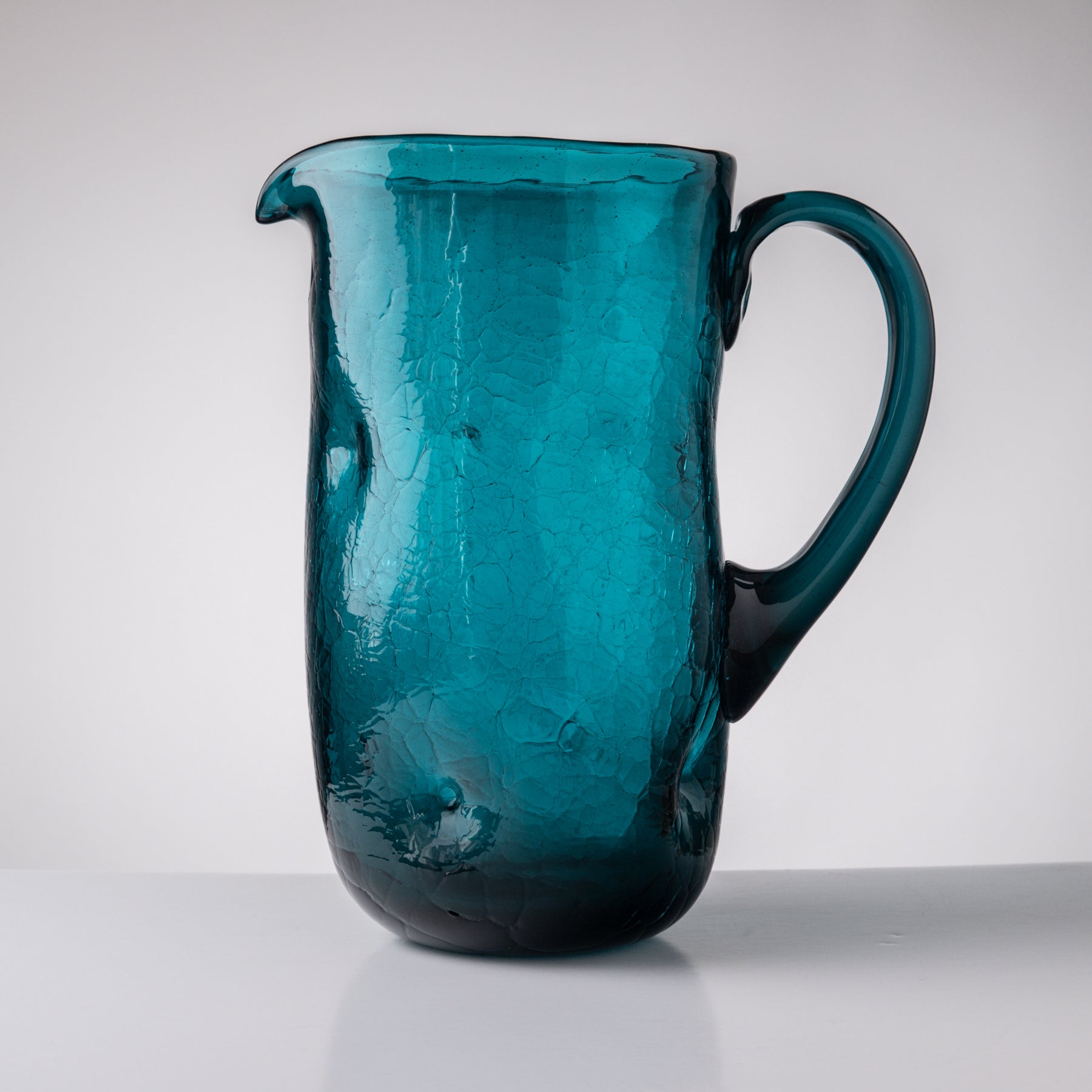 Cerulean Crackled Dimple Pitcher