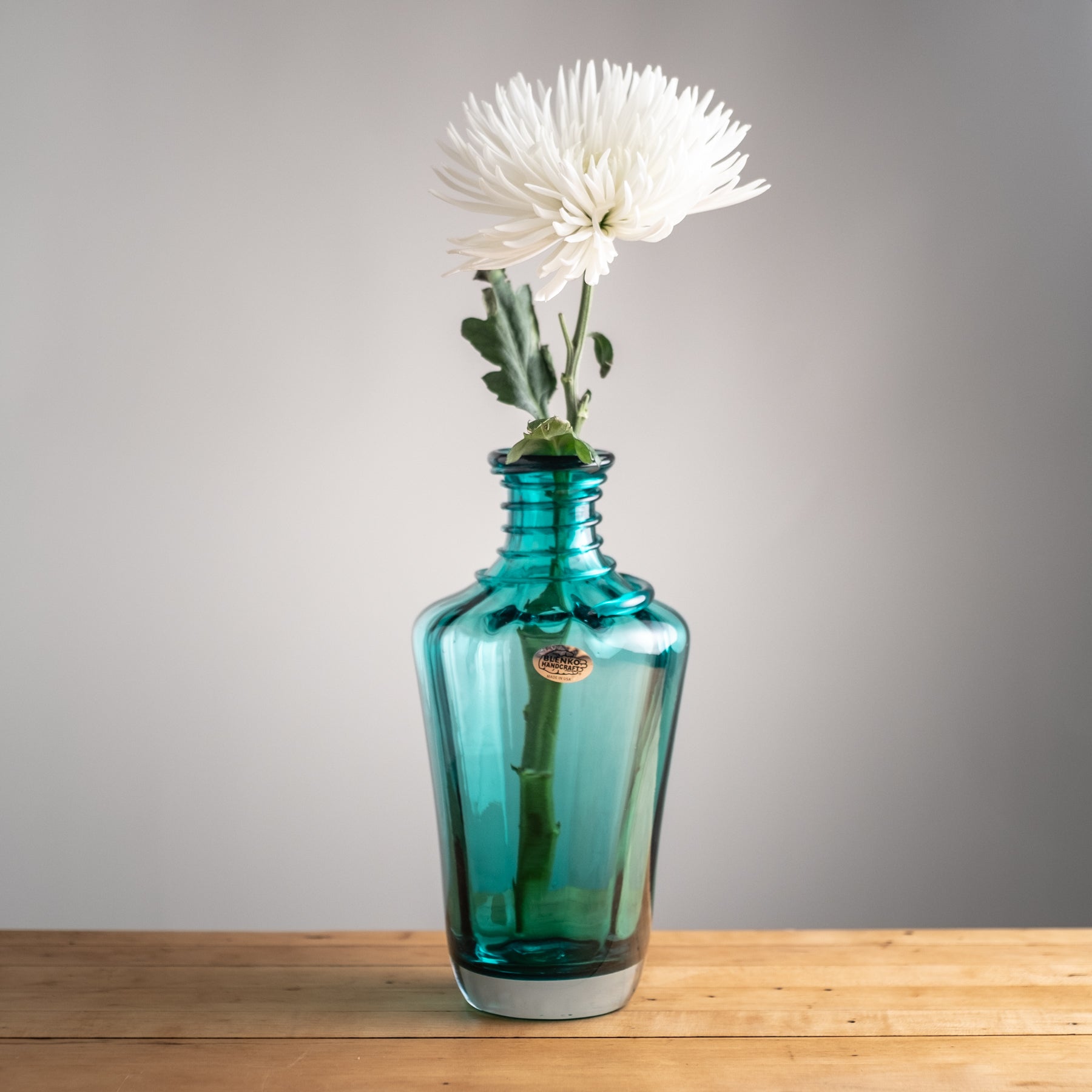 Cerulean Algonquin Decanter with flower