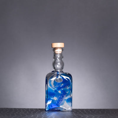 Blenko x Schreiber - Liquor Bottle - Crystal w/Cobalt | APID# DS1007254