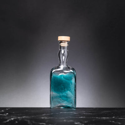 Blenko x Schreiber - Liquor Bottle - Crystal w/Cerulean | APID# DS1007251