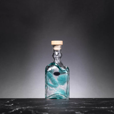 Blenko x Schreiber - Liquor Bottle - Crystal w/Cerulean | APID# DS10072511