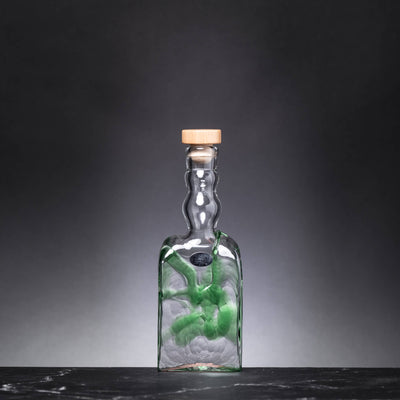 Blenko x Schreiber - Liquor Bottle - Crystal w/Clover | APID# DS1007252