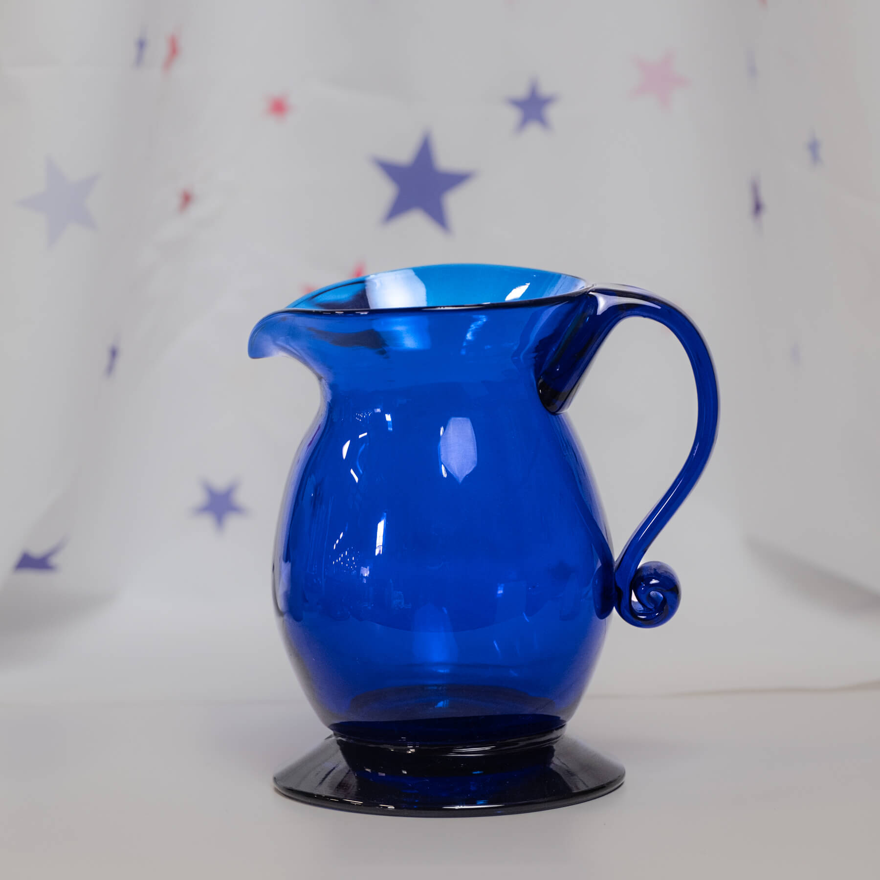 Footed Pitcher - Cobalt