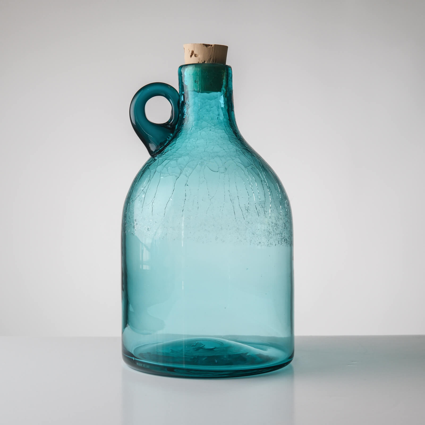 3115L Large Moonshine Jug - Seaspray with Cerulean Handle