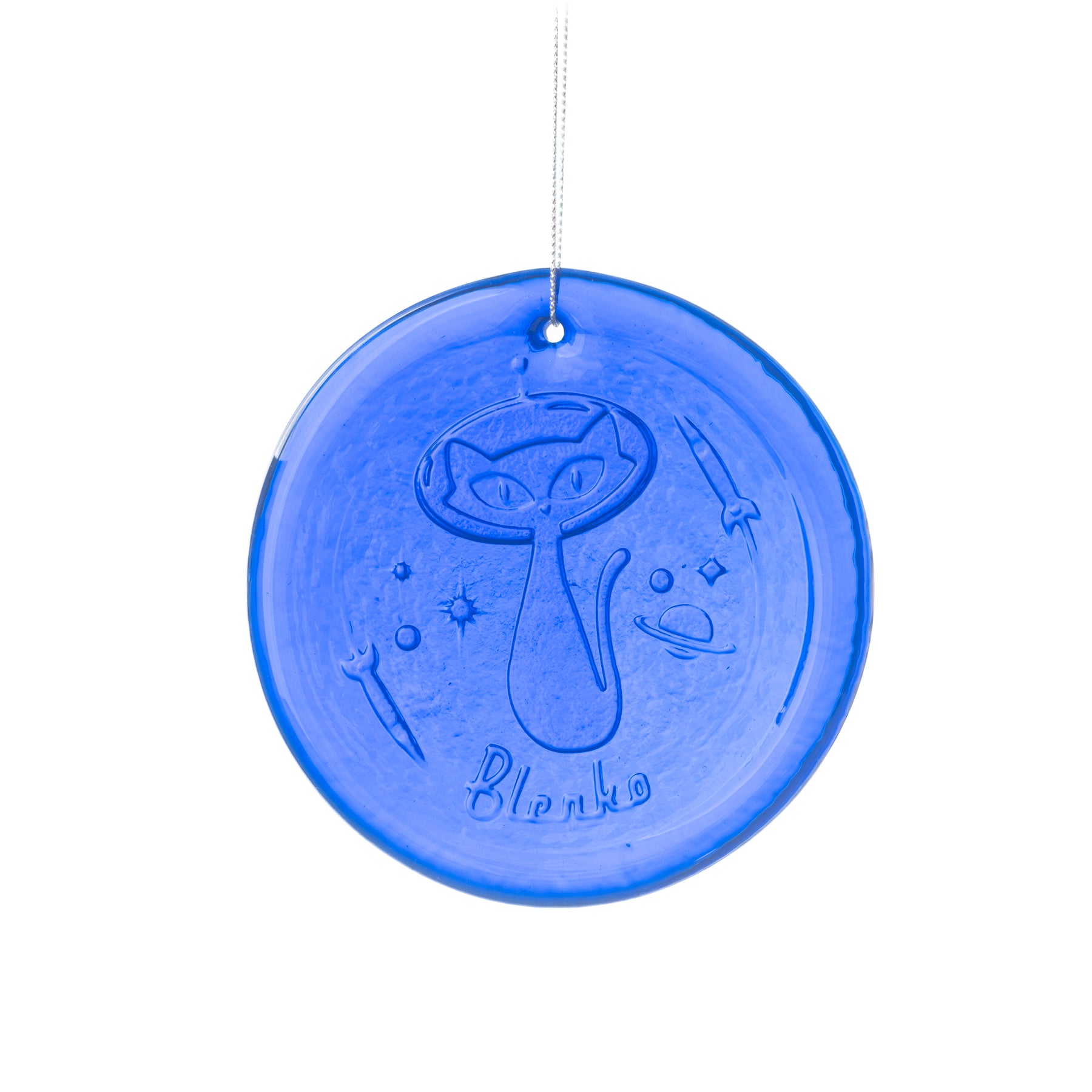 4" 'Space Kitty II' Suncatcher - Cobalt