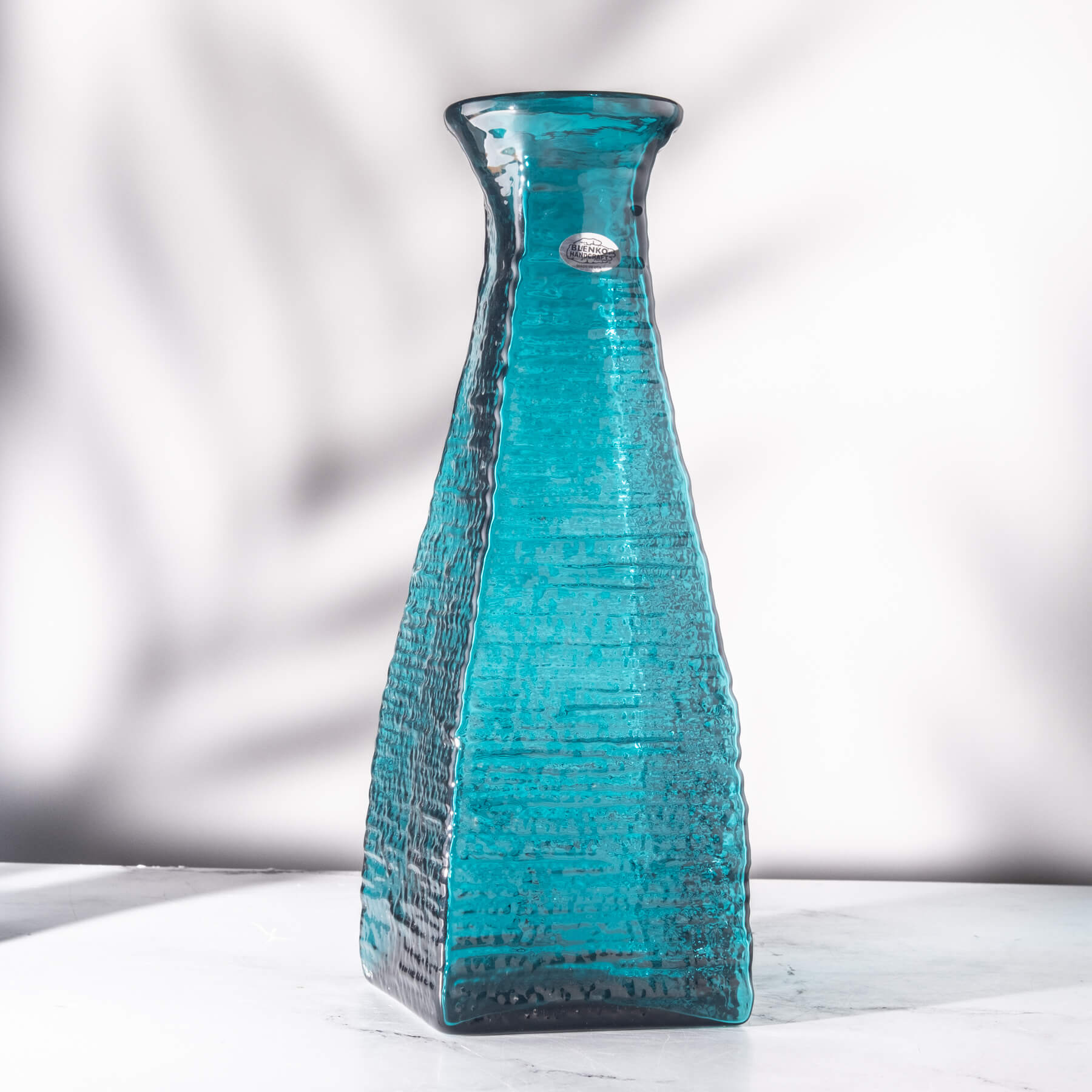 Tall Cerulean Strata Vase