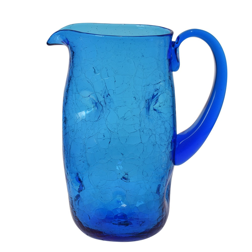 7018 Crackled Dimple Pitcher - Turquoise