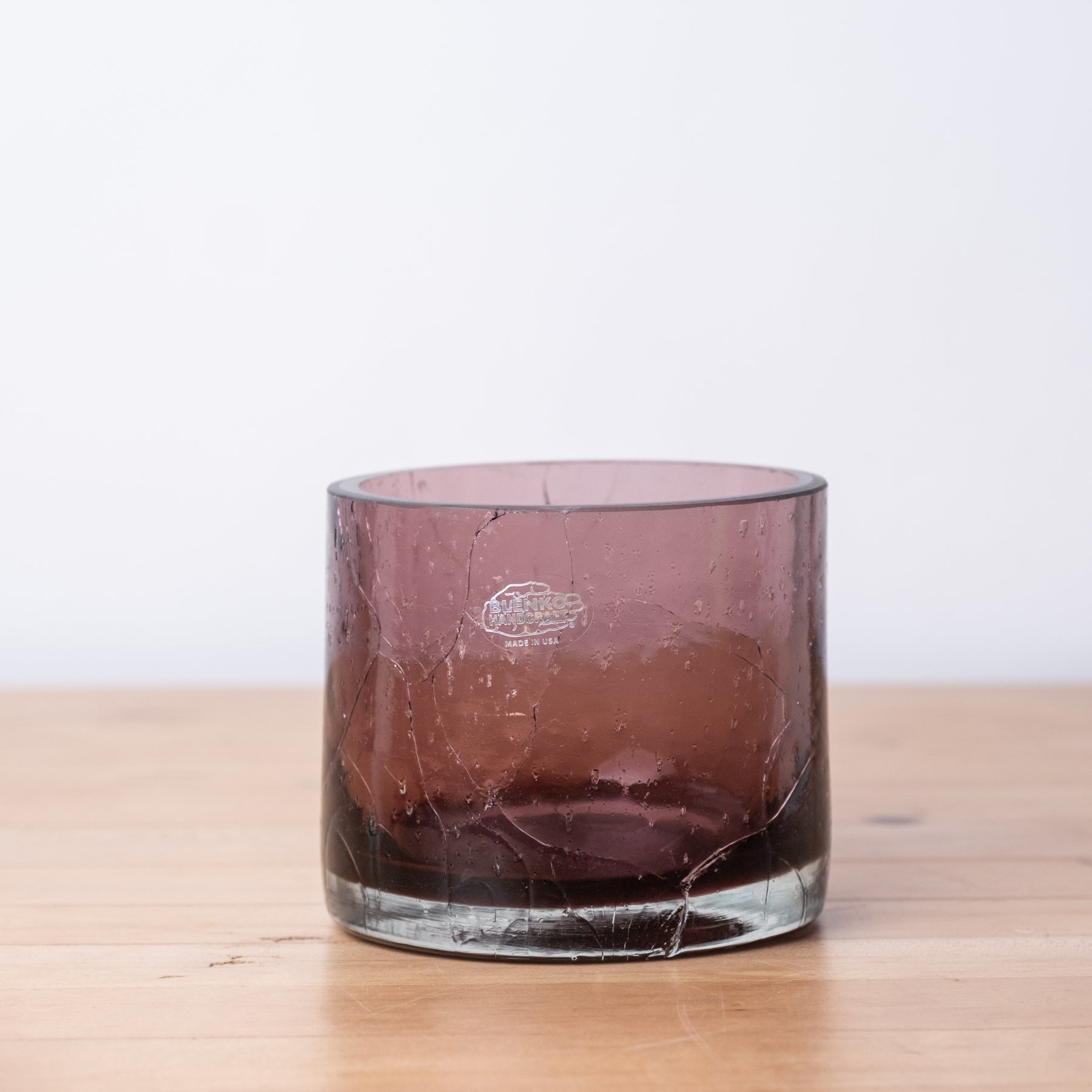 990C Crackled Hurricane Votive - Thistle