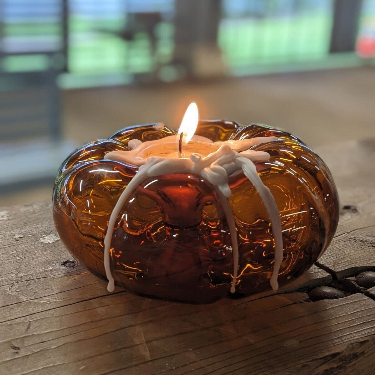 2323 Pumpkin Candleholder- Topaz