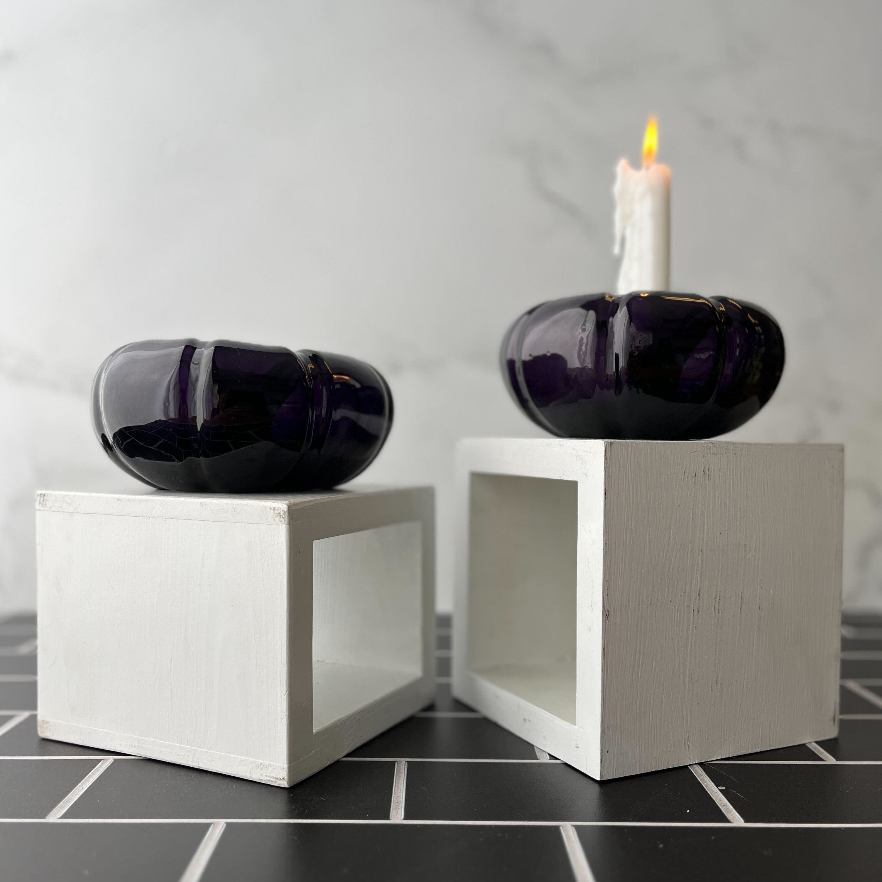 2323 Pumpkin Candleholder Pair - Hocus Crocus
