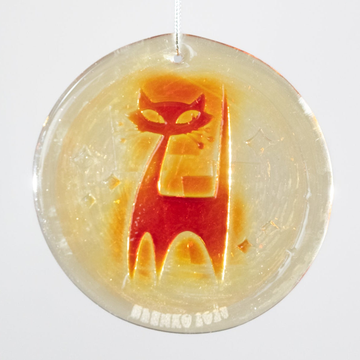 4" 'Blenkats' Suncatcher - Tangerine