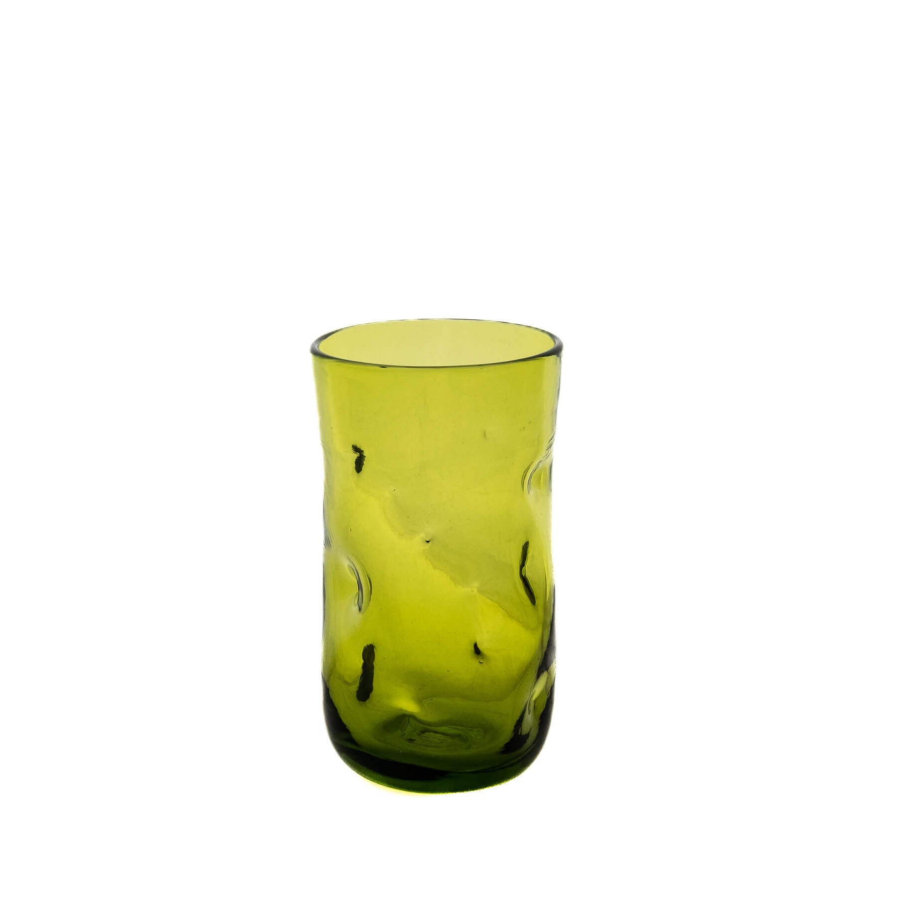 Product photo for Blenko 418L Large Dimple Glass - Olive