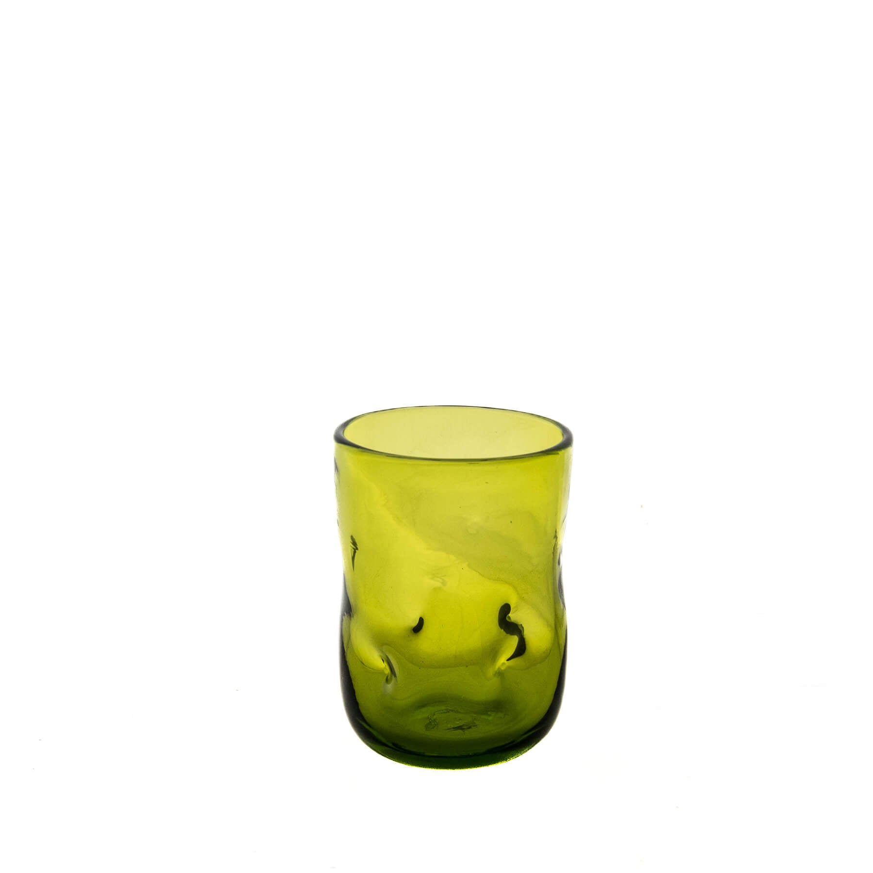 Product photo for Blenko 418S Small Dimple Glass - Olive