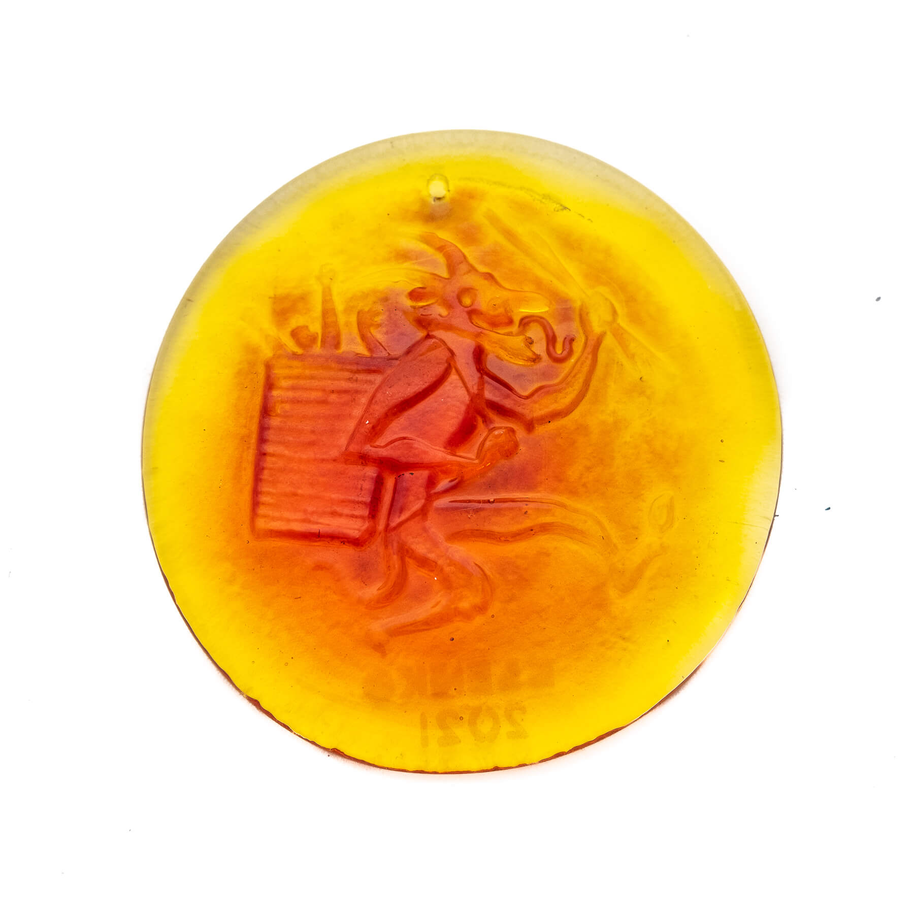 4" 'Krampus' Suncatcher - Tangerine