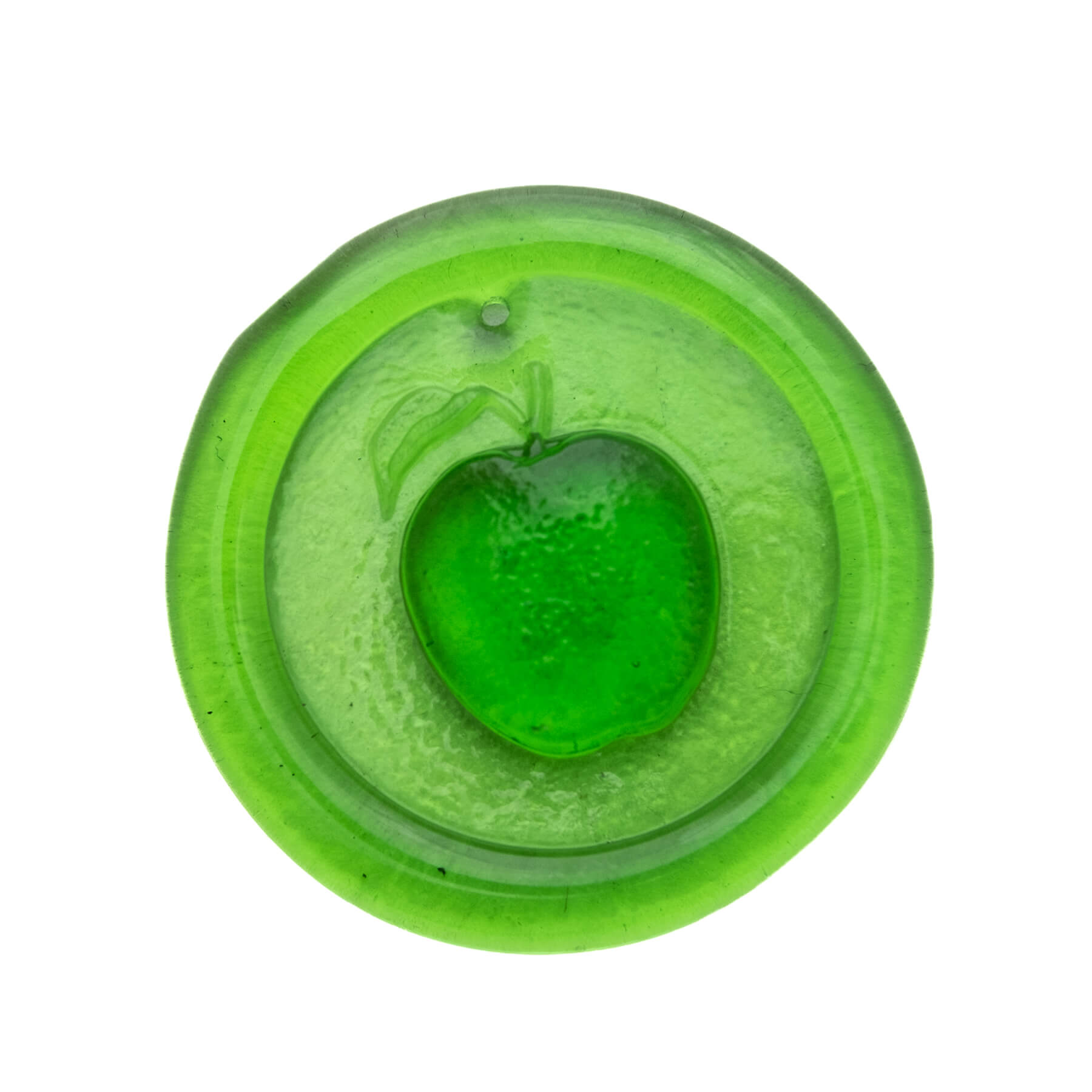 Product photo for Blenko 3" 'Apple' Suncatcher - Olive