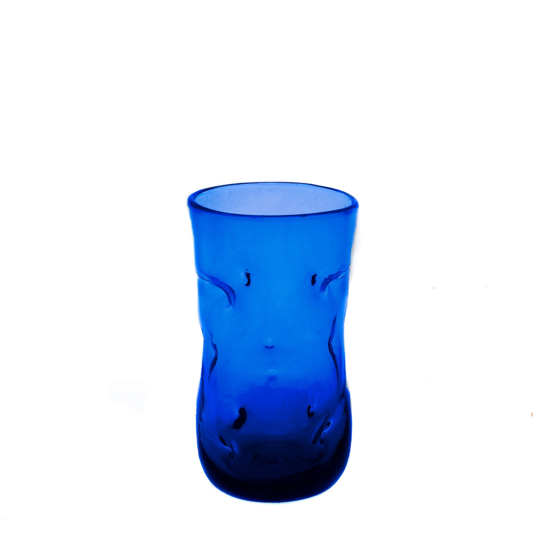 Product photo for Blenko 418L Large Dimple Glass - Cobalt