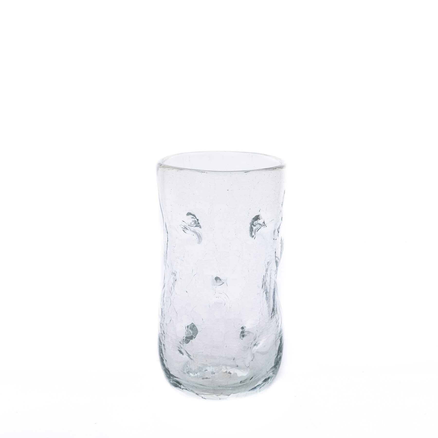 Product photo for Blenko 418LC Crackled Large Dimple Glass - Crystal