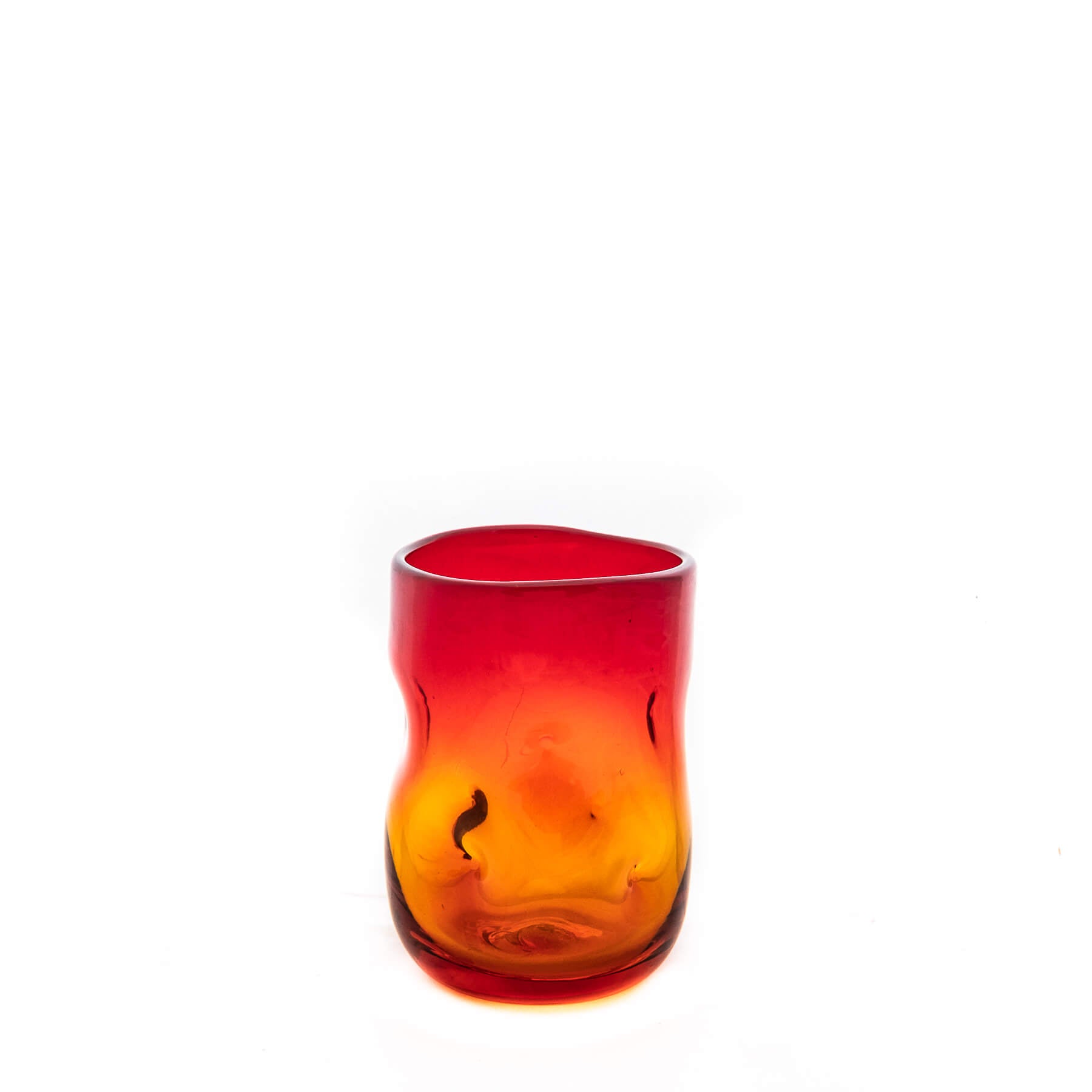 Product photo for Blenko 418S Small Dimple Glass - Tangerine