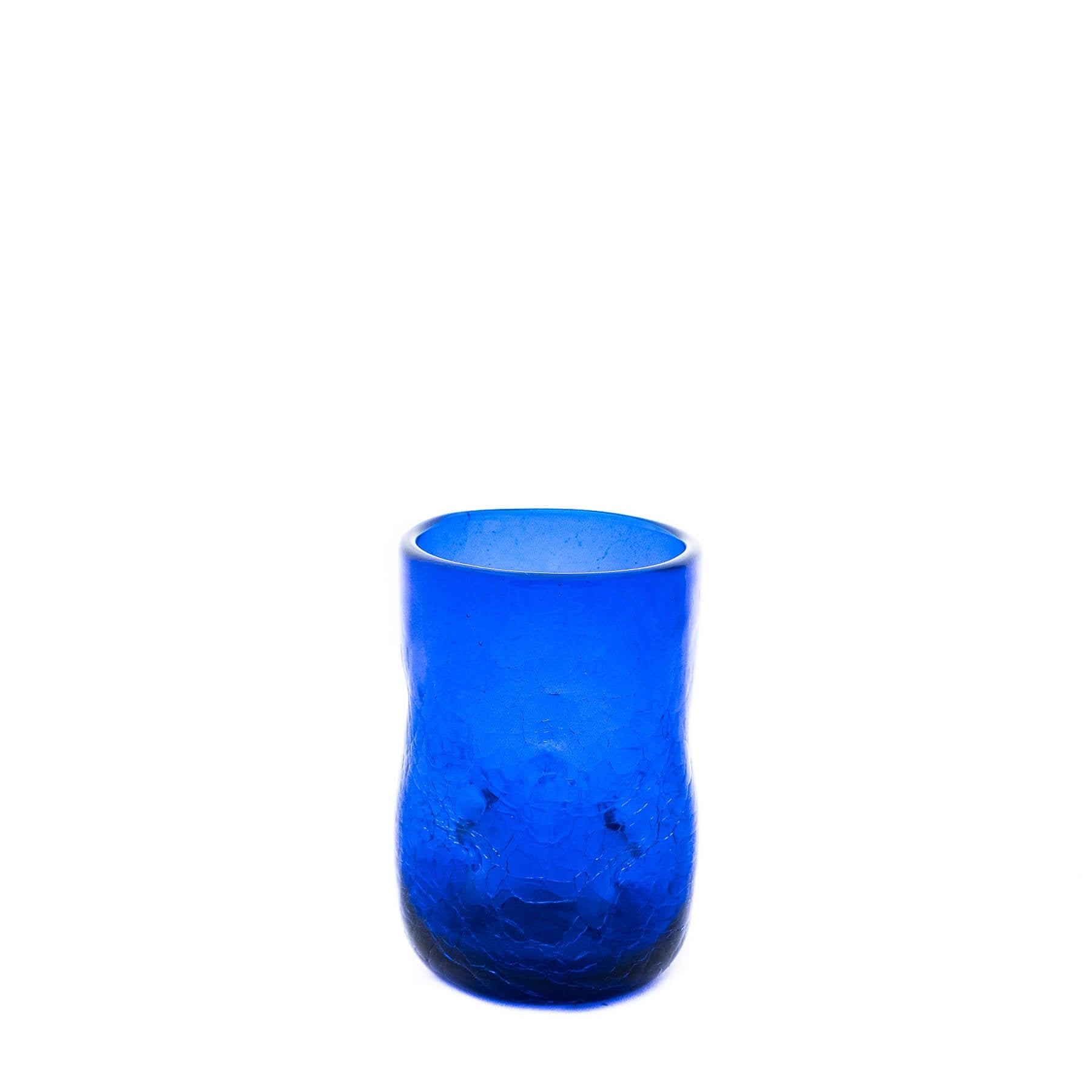 Cobalt Crackled Small Dimple Glass