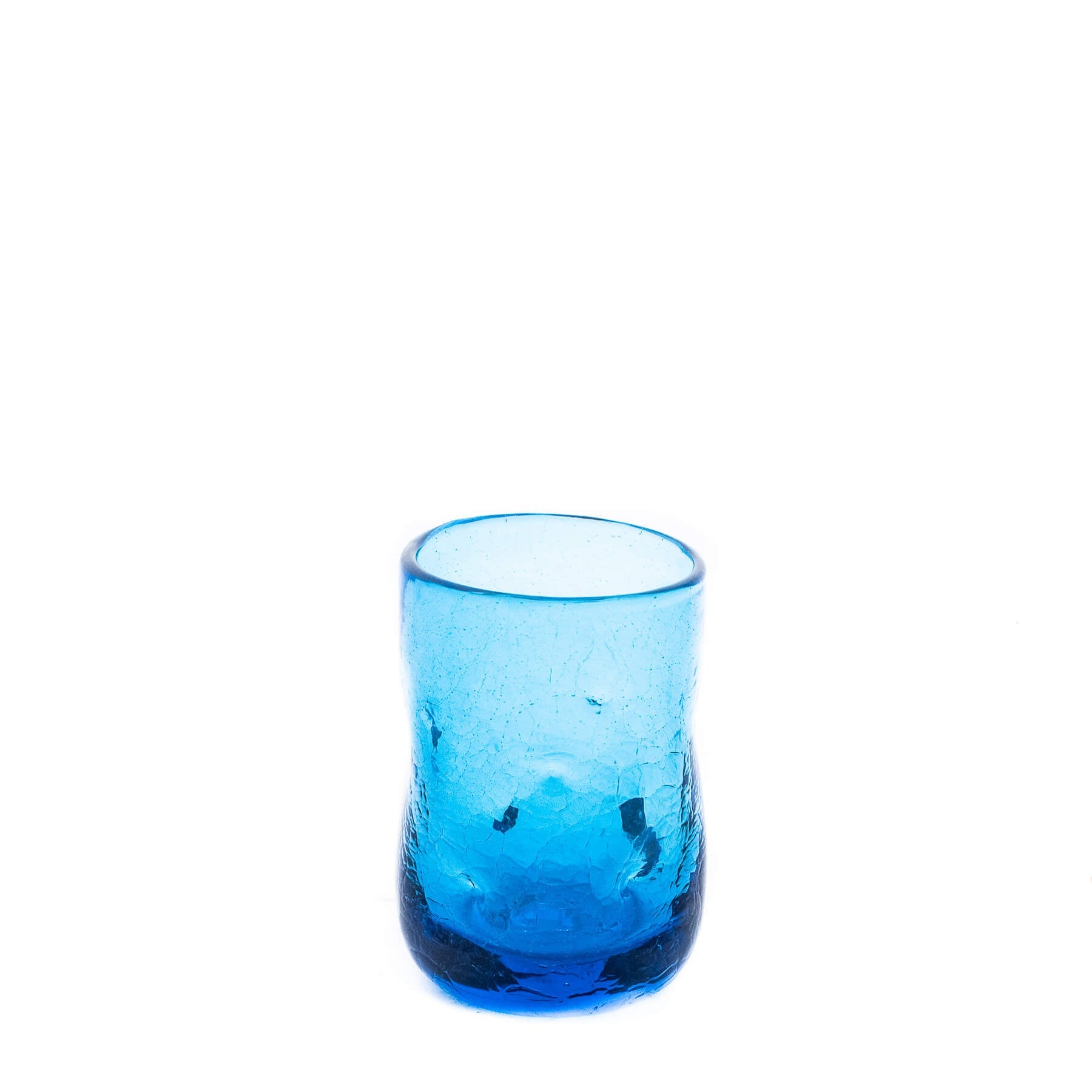 Product photo for Blenko 418SC Crackled Small Dimple Glass - Turquoise