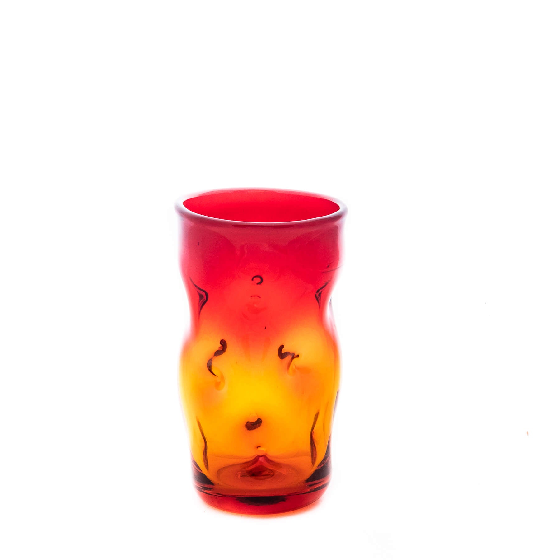 Product photo for Blenko 418L Large Dimple Glass - Tangerine